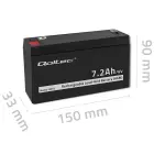 Qoltec AGM battery | 6V | 7.2 Ah | Maintenance-free | Efficient| LongLife | for toys, vehicles Фото 7
