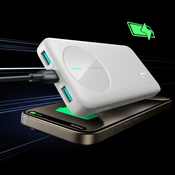 Joyroom JR-PBF12 ārējais akumulators (powerbank) | 10000 mAh | 12W | USB-A, USB-C | balts Foto 11
