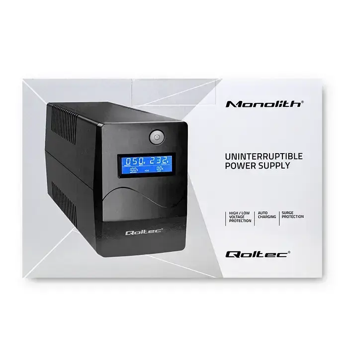 Qoltec Uninterruptible Power Supply UPS Line Interactive | Monolith | 1000VA | 600W | LCD | USB | RJ45 Photo 12