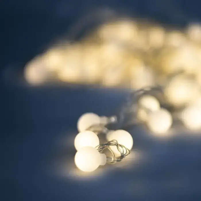 String Light Solar LED FROSTED BALLS SFB61 6,5m 30 balls warm white Forever Light Foto 2