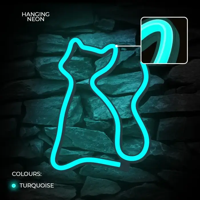 Neon LED Light CAT turquoise NNE24 Neolia Фото 5
