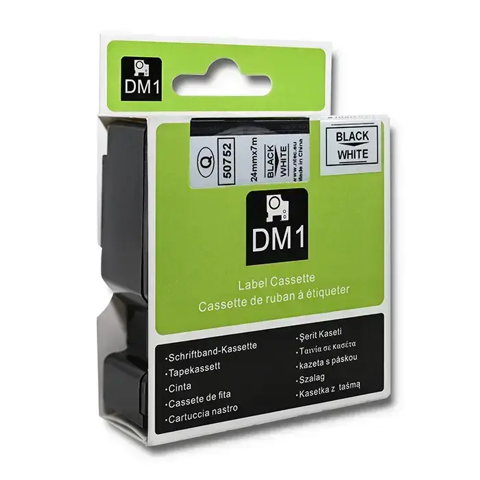 Qoltec Tape for DYMO D1 53713, 53718 | 24mm x 7m | White/Black print Фото 10