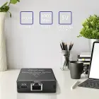 Qoltec Splitter mini SWITCH 1x2 port RJ45 | 1000Mbps | USB-C | Aluminium Photo 2