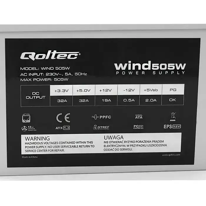 Qoltec ATX power supply Wind 505W Foto 2