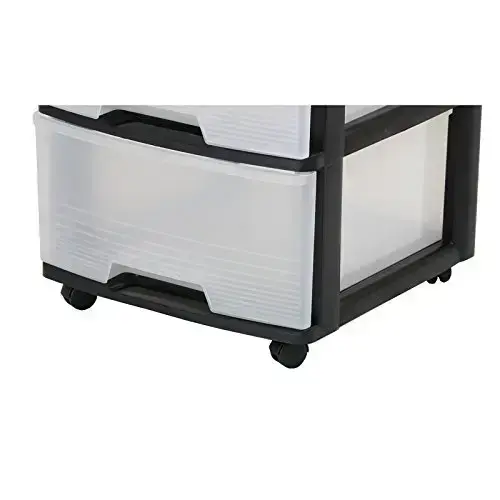 Atvilktņu sistēma ar 4 atvilktnēm 20L Drawer System 37x39x80,5cm melna/caurspīdīga Foto 3