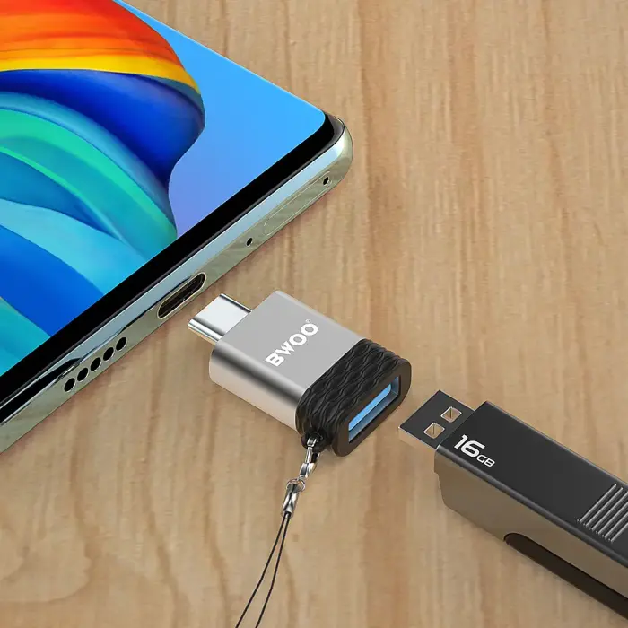 BWOO Adapter USB - USB-C Gray OTG BZ-35 Фото 8