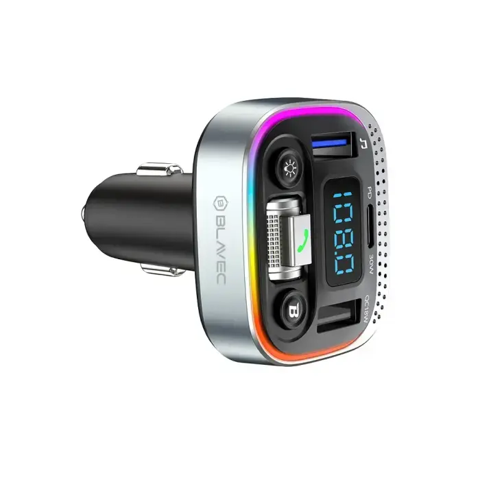 Blavec FM Transmitter Flash TR-04 MP3, Bluetooth - 2xUSB + Type C - QC3.0 18W PD 30W (TFMFTR04-B) black Фото 2