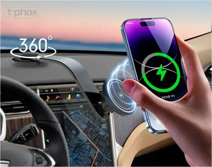 T-PHOX MAG ON 15W MAGNETIC WIRELESS CAR MOUNT BLACK Photo 3