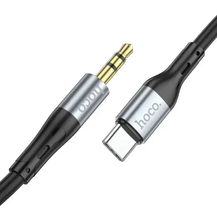 Cable AUX Jack 3,5 mm to USB C Hoco 1 m UPA22 black Photo 3