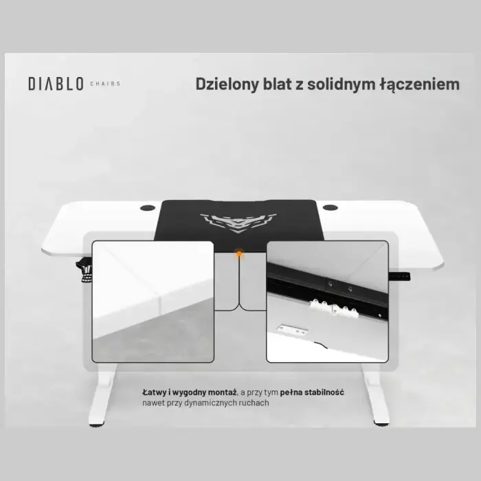 Desk with height adjustment Diablo Chairs X-TENSIO 1600 white Photo 23