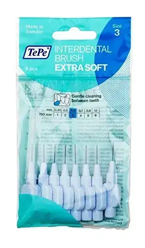 TePe Interdental Brush Extra Soft  Supersoft Dental Brush for Teeth Cleaning  Pack of 8  0.6 Mm  Medium Gaps  Blue  Size 3 Foto 2
