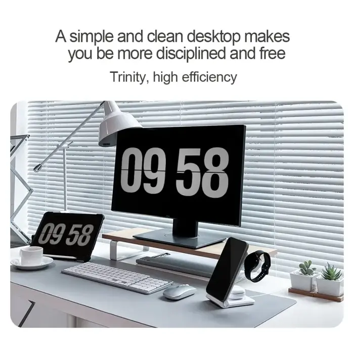 Nillkin PowerTrio 3in1 Wireless Charger MagSafe for Samsung Watch White Фото 2