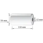 Kases lente TECHNOINFORM 110mmx25m/12mm, TERMO papīrs, 55g/m2, 6 gab/iepakojumā Photo 2