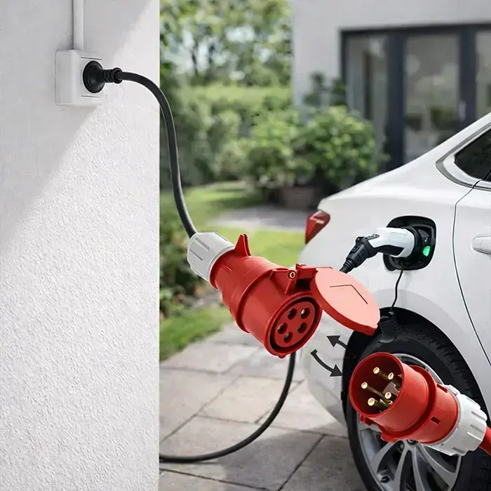 Qoltec Power Adapter | CEE 32A 5P 400V socket to SCHUKO 230V | max 16A | 3.5 kW  Foto 3