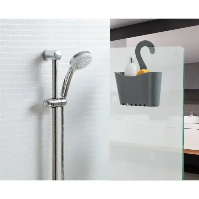 Hanging bathroom multifunctional shelf 25x9x28cm grey Photo 5