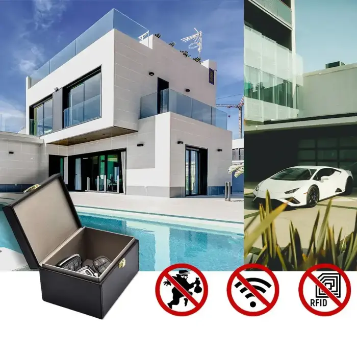 Signal blocking chest Radio blocking Faraday Box for car keys smartphone black Foto 15