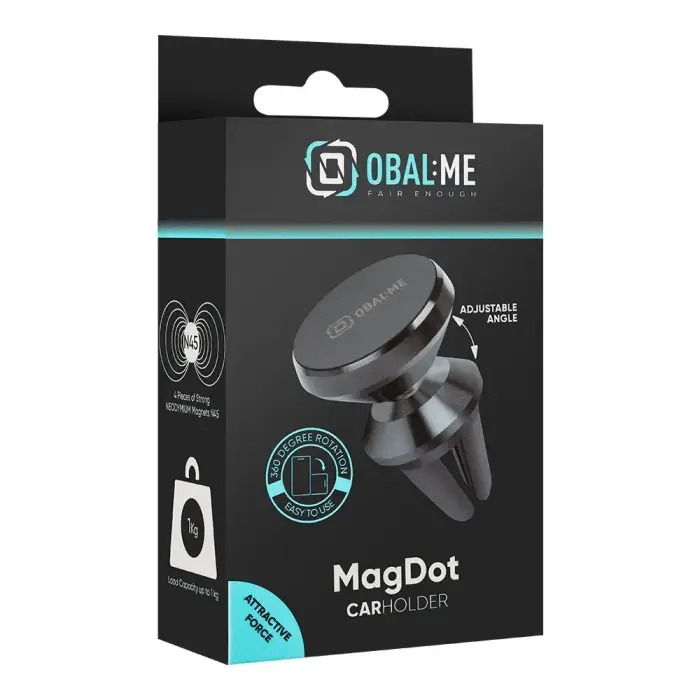 OBAL:ME MagDot Magnetic Car Holder Black Фото 4
