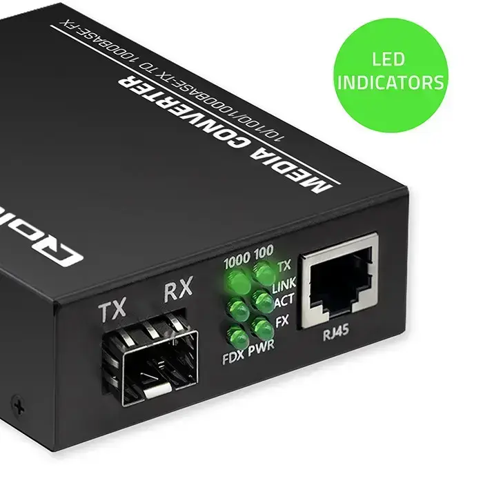 Qoltec Bidirectional Ethernet SWITCH Media Converter 1x RJ45 1x SFP| 1000Mbps | 5V Фото 7