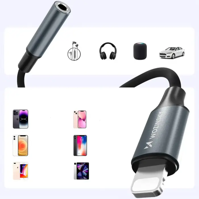 Wozinsky WALJ-01 Lightning adapter - 3.5mm mini jack - black Фото 7