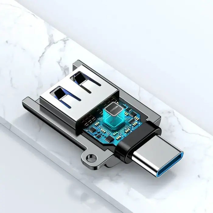 Joyroom USB 3.2 Gen 1 (Male) - USB Type C (Female) adapter black (S-H151 Black) Фото 3