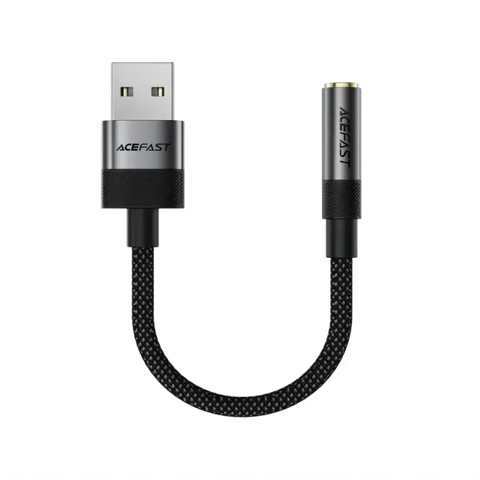 Acefast J13 USB-A to 3.5mm mini jack adapter - black Photo 2