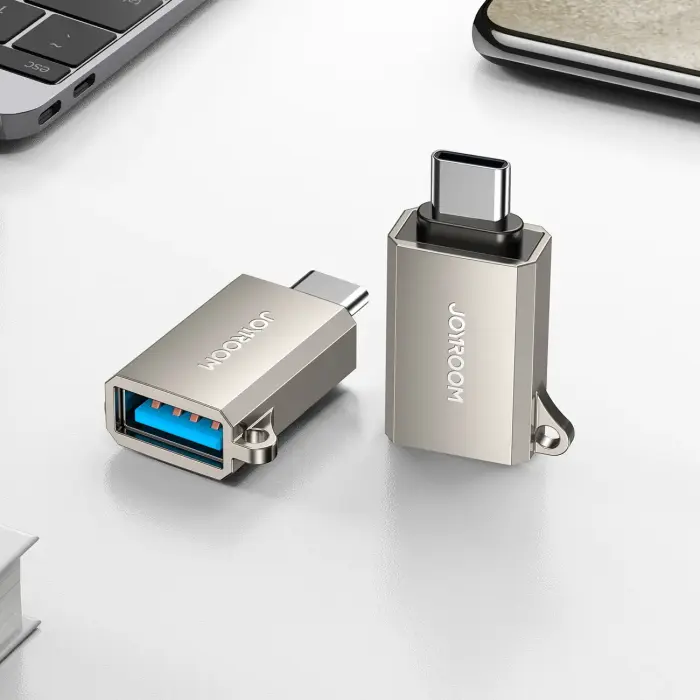 Joyroom S-H151 USB-C (male) | USB-A (female) Adapter with Lanyard Eyelet - Silver Фото 7