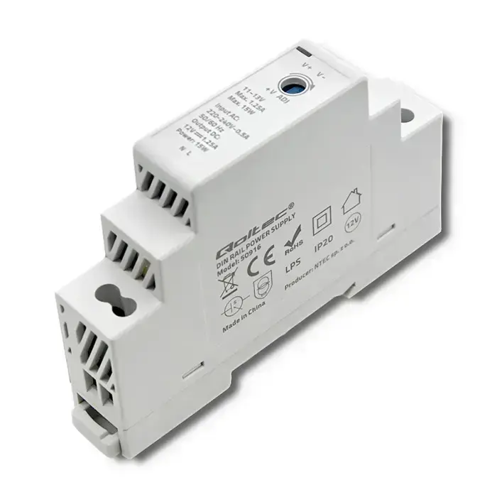 Qoltec DIN rail power supply | 15W | 12V | 1.25A | Gray Фото 6