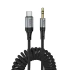 Cable AUX Jack 3,5 mm to USB C Hoco 1,5 m UPA33B black Photo 1