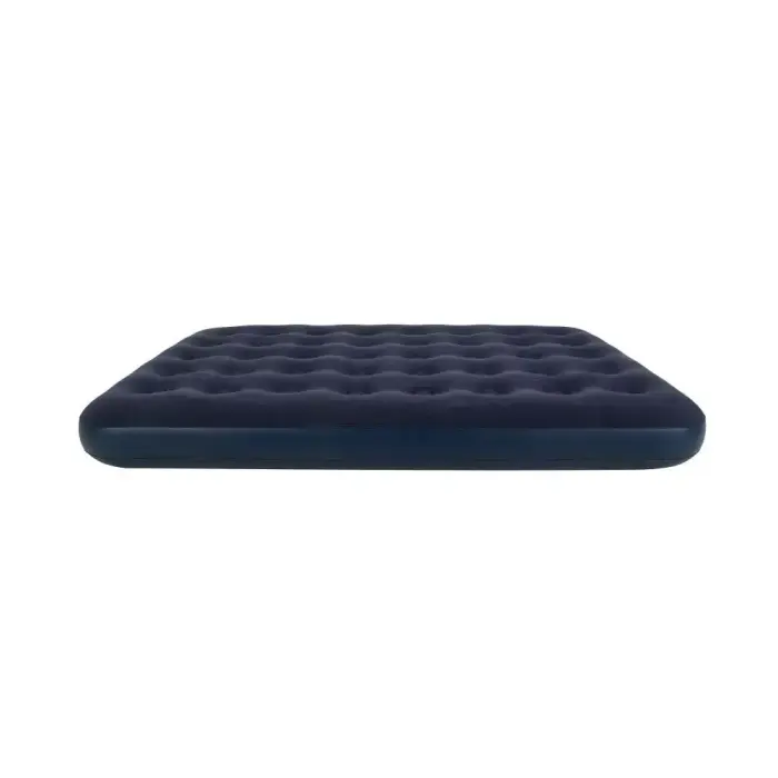 Inflatable double travel mattress with velvet finish + inflating pump 67002 blue Foto 4