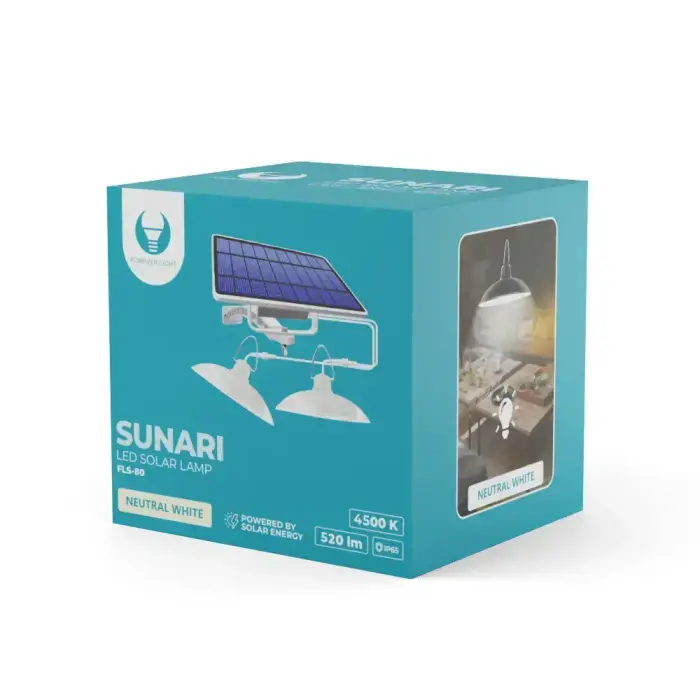 Forever Light Solar LED Double Lamp SUNARI FLS-80 6W 520lm 4500K 5500mAh Li-Ion Photo 3