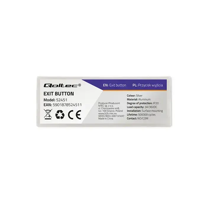 Qoltec Exit button with LED backlight Foto 7