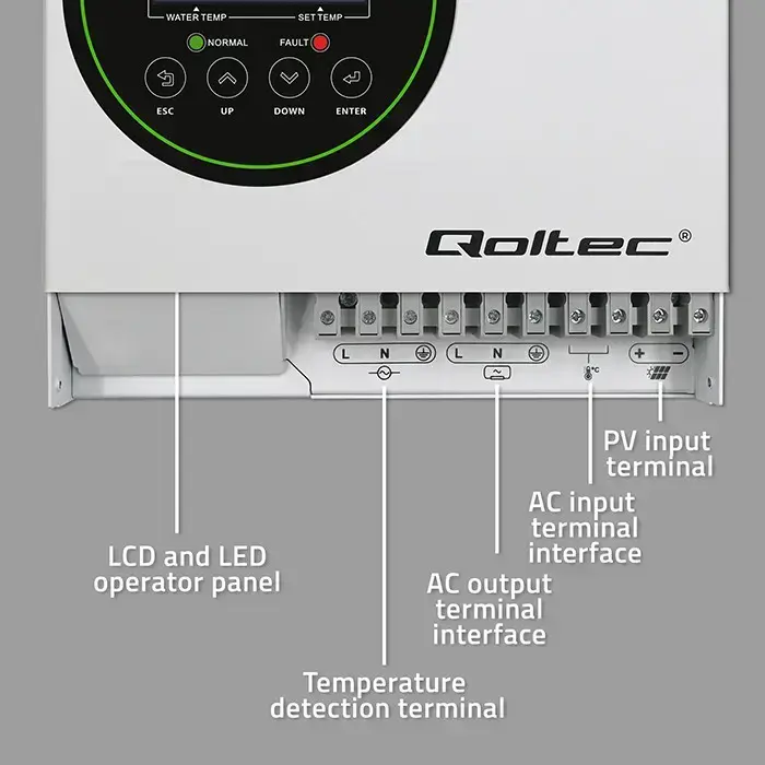 Qoltec Solar Inverter for water heating ECO Solar Boost | MPPT | BYPASS | LCD | 4kW Photo 6
