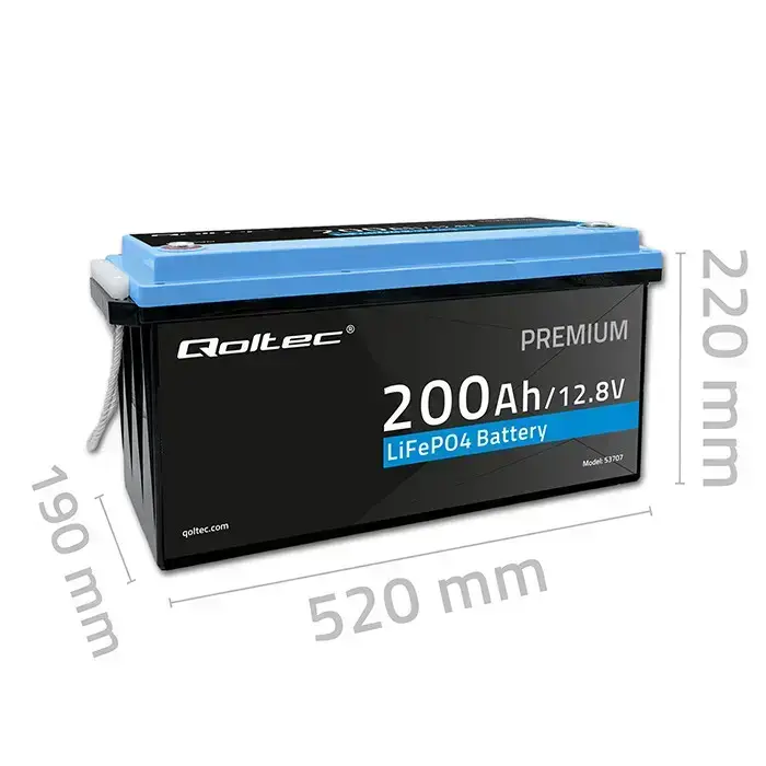 Qoltec LiFePO4 lithium iron phosphate battery | 12.8V | 200Ah | 2560Wh | BMS Foto 7