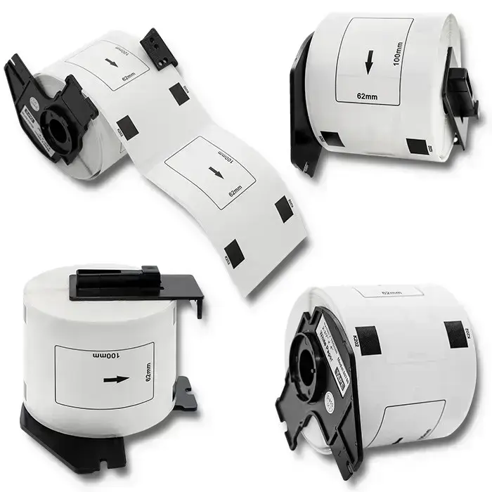 Qoltec Tape for BROTHER DK-11202 | 62mm x 100mm | 300 labels | White/Black print | Roll with holder Photo 8