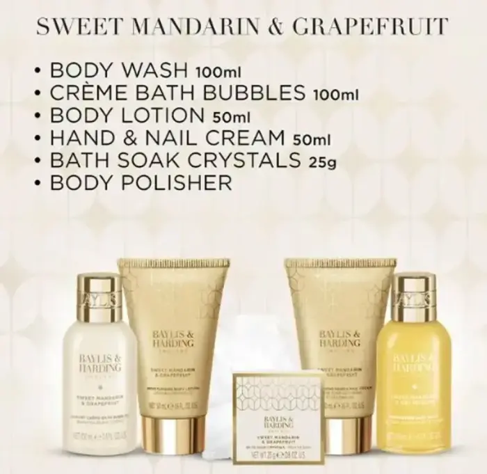 Baylis & Harding Sweet Mandarin & Grapefruit Pamper Gift Set in Clear Photo 4