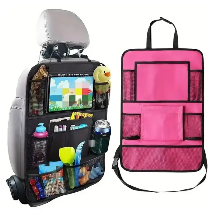 Car organizer for front seats with compartments pink Foto 2