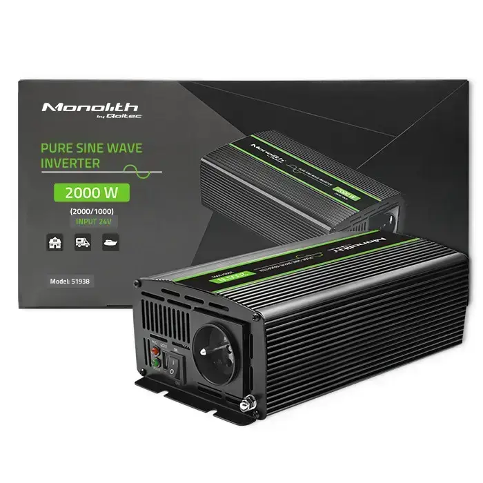 Qoltec Pure Sine Wave Inverter Monolith | 1000W | 2000W | 24V to 230V Foto 13