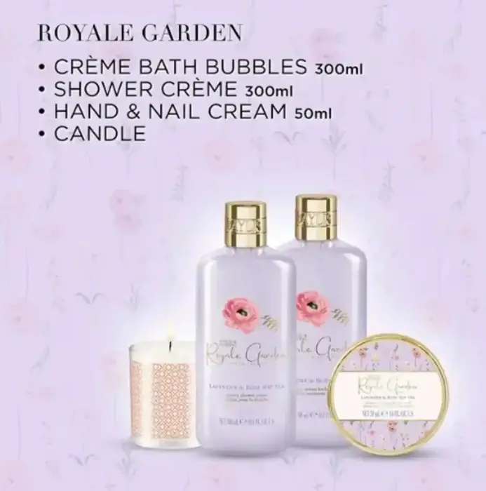 Baylis & Harding Royale Garden Gift Wrapped Candlelit Set in Clear Photo 4