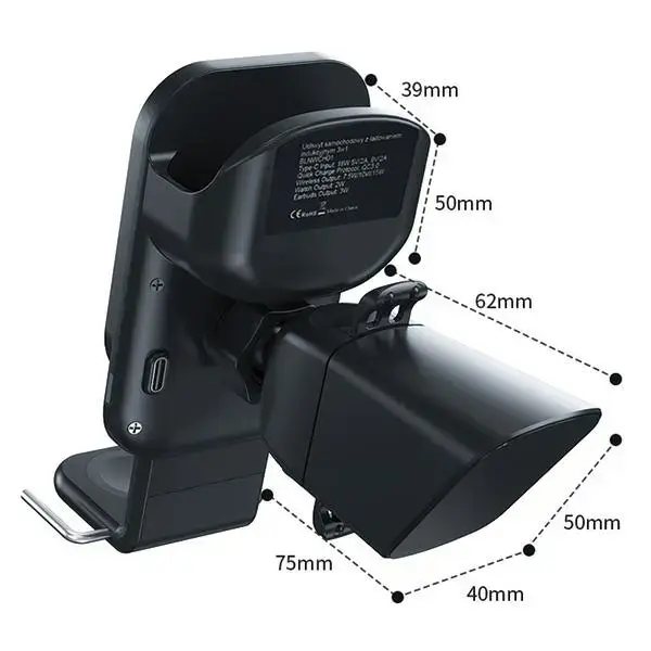 Beline uchwyt samochodowy z ładowaniemindukcyjnym BLNWCH01 3w1 Smartphone|iWatch|Airpods Photo 5