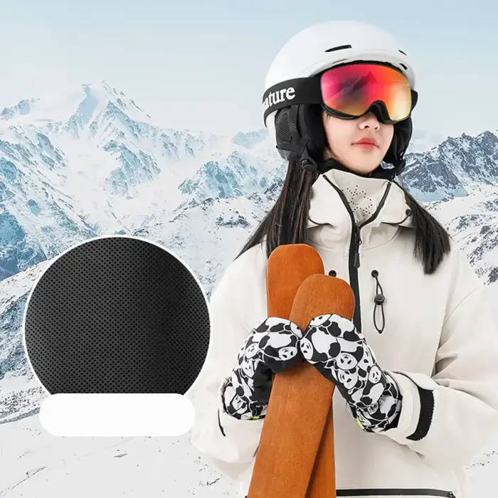 Qunature Panda Heat Transfer Ski Gloves Kids Size S - Black/White Foto 10