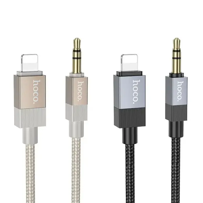 Cable AUX Jack 3,5 mm (male) to Lightning (male) Hoco 1 m UPA32A black Photo 5