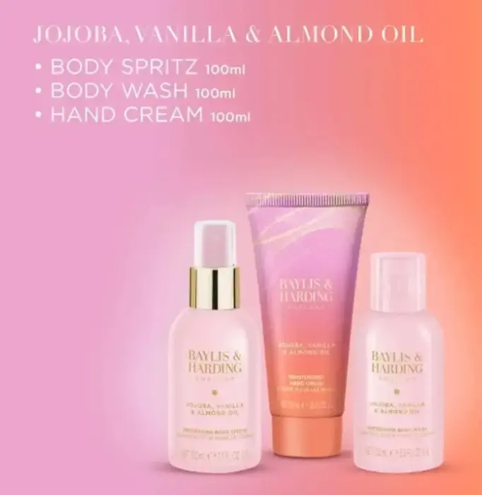 Baylis & Harding Jojoba, Vanilla & Almond Oil Wash Bag Giftset in Clear Photo 4