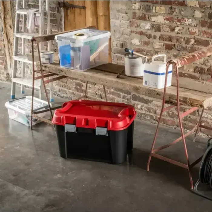 Box with lid Totem 60L 59x39.5x36cm black/red Photo 4