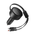 Orico Dual Stretch 60W USB-C Car Charger with Two Retractable USB-C + Lightning Cables - Black Foto 1