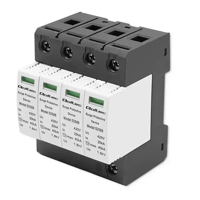 Qoltec AC surge protector arrester | 4P | 420V | T2 | C Photo 8