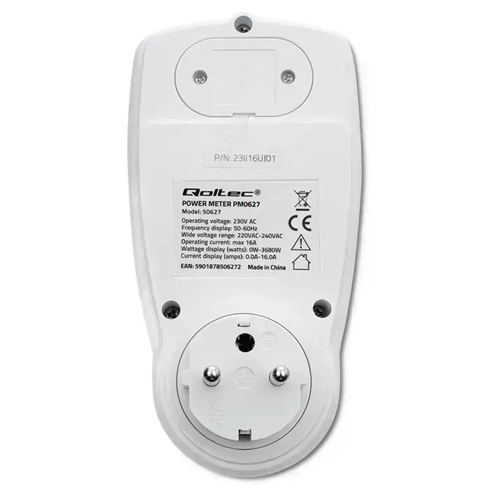 Qoltec Power meter PM0627 with history | 3680W | 16A | LCD Foto 16