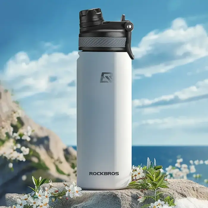 Rockbros 35210029006 thermal bicycle bottle for drinks 650 ml - white Photo 9