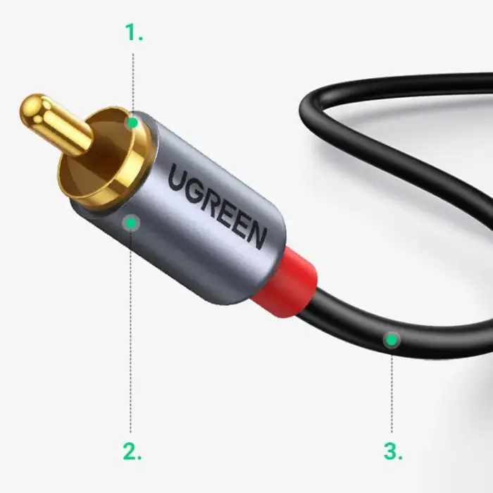 Ugreen USB Type C (male) - 2RCA (male) audio cable 1,5m gray (20193 CM451) Photo 2