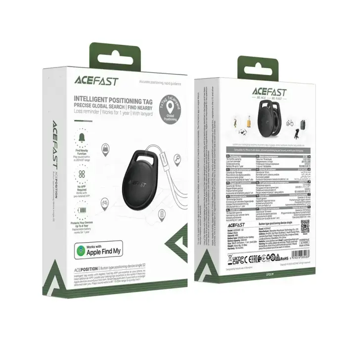 Acefast S2 Bluetooth Locator Compatible with Apple Find My - Black Foto 7