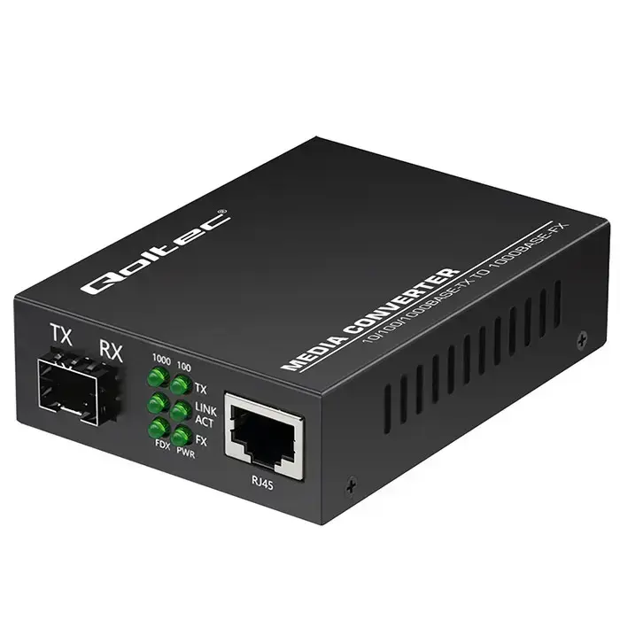 Qoltec Bidirectional Ethernet SWITCH Media Converter 1x RJ45 1x SFP| 1000Mbps | 5V Фото 15